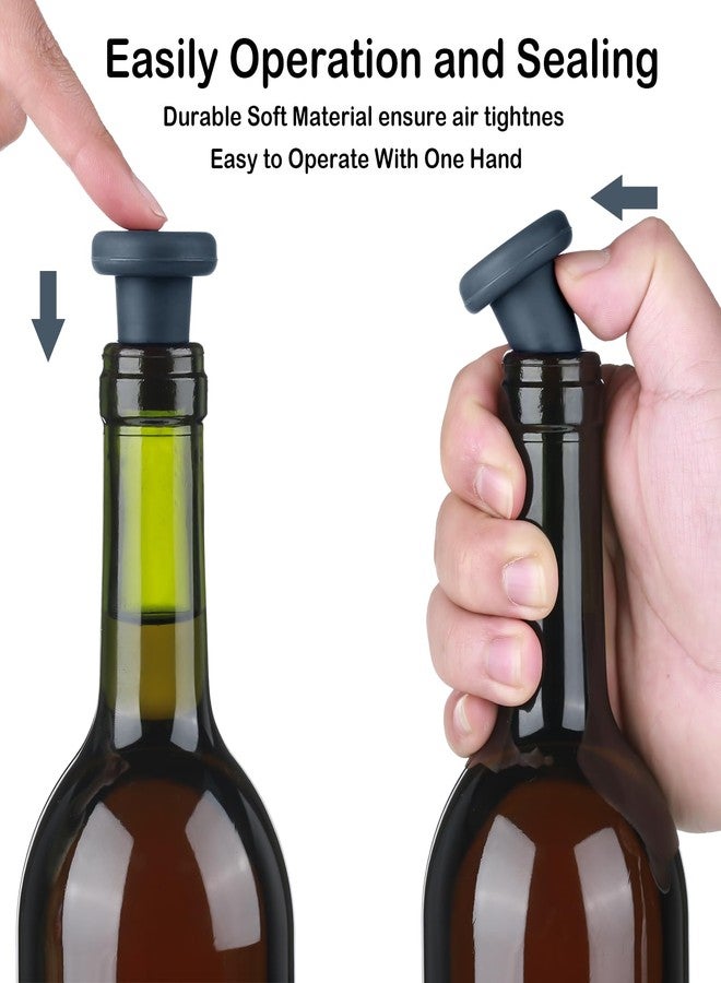 Yookeer مجموعة يوكير من 8 قطع من سدادات زجاجات النبيذ المصنوعة من السيليكون، سدادات محكمة الإغلاق لزجاجات البيرة، سدادات زجاجات زجاجية، سدادات فلين، أدوات تخزين المشروبات (بيرة، شمبانيا، نبيذ) للحفاظ على نضارة المشروبات، أدوات لحفلات الزفاف ومستلزمات عيد الميلاد (رمادي) - Image 3